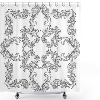 Personality  Vintage Baroque Nice Rosette Art Element Shower Curtains