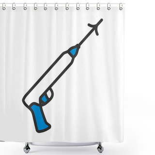 Personality  Icon Of Fishing Speargun. Editable Bold Outline With Color Fill Design. Vector Illustration. Shower Curtains