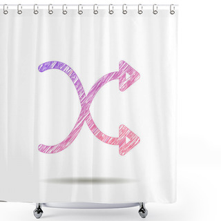 Personality  The Intersecting Arrows Icon. Exchange And Turn, Cross Symbol Shower Curtains