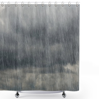 Personality  Dark Clouds With Falling Rain Shower Curtains