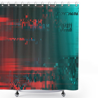 Personality  Digital Signal Damage Visualization. Noise, Glitch Effect, Interference And Abstract Artifacts Shower Curtains
