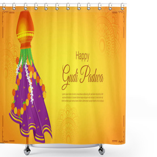 Personality  Vector Illustration Of Happy Gudi Padwa Wishes Greeting Shower Curtains