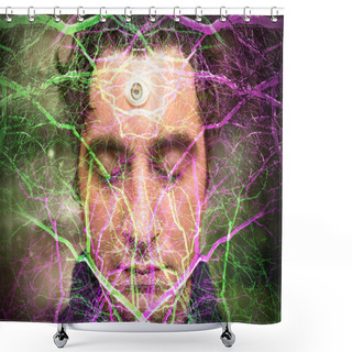 Personality  Man Third Eye Shower Curtains