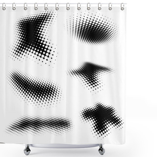 Personality  Halftone Brushes Shower Curtains