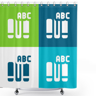 Personality  Book Flat Four Color Minimal Icon Set Shower Curtains