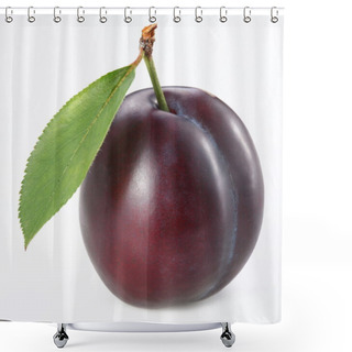 Personality  Plum On A White Shower Curtains