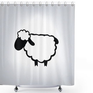 Personality  Black Silhouette Of Sheep Shower Curtains