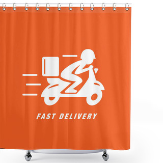 Personality  A Man Is Riding A Scooter. Shower Curtains