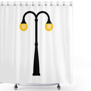 Personality  Vector Vintage Streetlight On White Background. Outdoor Retro Lamp. Shower Curtains