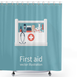 Personality  First Aid Kit Shower Curtains