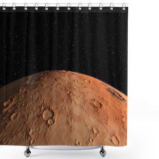 Personality  Mars  Scientific Illustration -  Planetary Landscape Shower Curtains