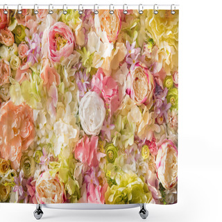 Personality  Close-up View Of Beautiful Floral Background With Tender Elegant Flowers Shower Curtains