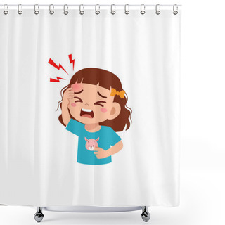 Personality  Ittle Kid Get Bump In Forehead Feel Sad Shower Curtains