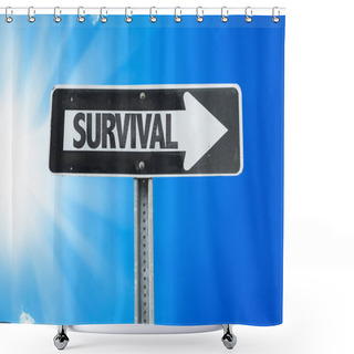 Personality  Survival Direction Sign Shower Curtains