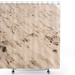 Personality  Selective Focus Of Golden Sand In Desert  Shower Curtains