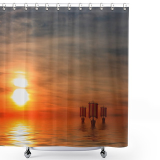 Personality  Viking Ships Shower Curtains