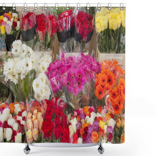 Personality  Aooerted Flowers Of A Market Stall Shower Curtains