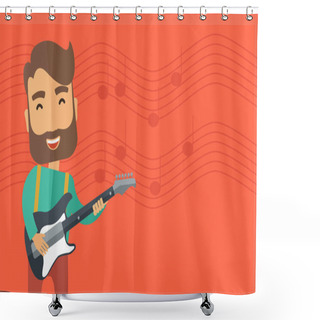 Personality  Musician Is Playing Electrical Guitar Shower Curtains