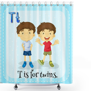 Personality  Letter T Is For Twins Shower Curtains