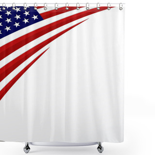 Personality  USA Flag. United States Flag Background. Vector Shower Curtains