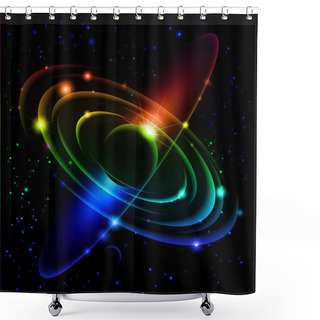 Personality  Abstract Solar System #5. Shower Curtains