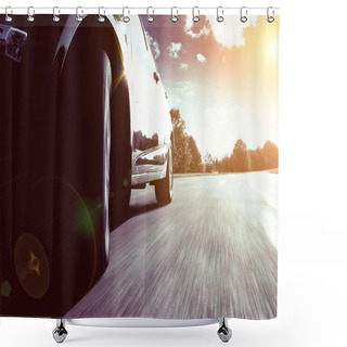 Personality  Front Side View Of Black Car Shower Curtains