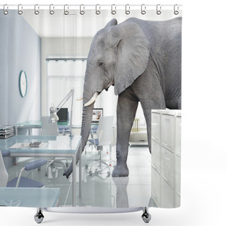 Personality  Elephant In A Room Shower Curtains