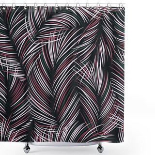 Personality  Seamles Vector Background With Tropical Palm Leaves Shower Curtains