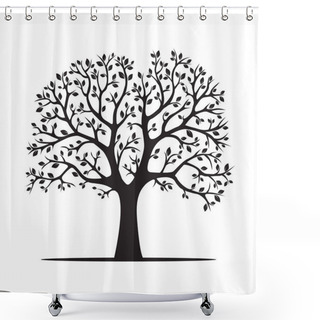 Personality  Black Tree. Vector Illustration Shower Curtains