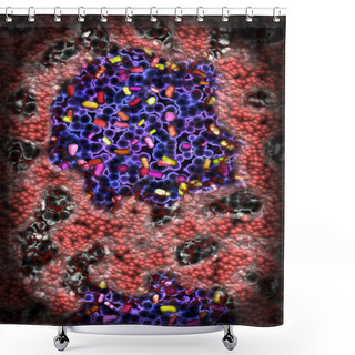 Personality  Colony Of Bacteria Shower Curtains