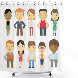 Personality  Set Of Urban Characters Shower Curtains