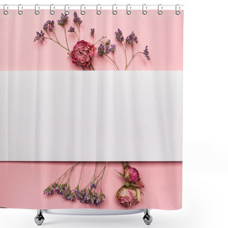 Personality  Card With Dried Flowers Shower Curtains