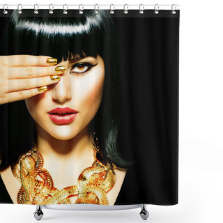 Personality  Beauty Brunette Egyptian Woman. Shower Curtains