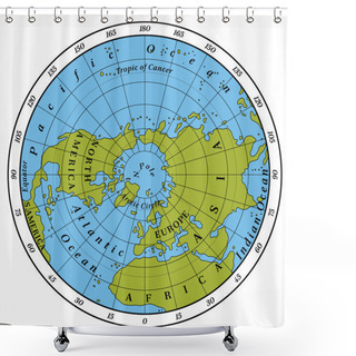 Personality  Northern Hemisphere Detailed Illustration Shower Curtains