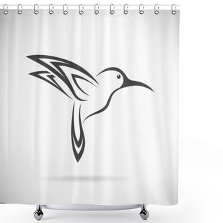 Personality  Vector Image Of An Hummingbird Design  Shower Curtains
