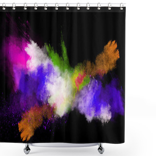 Personality  Launched Colorful Powder. Shower Curtains
