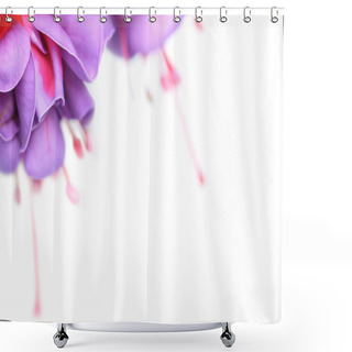 Personality  Beautiful Fuchsia Close Up On White Shower Curtains
