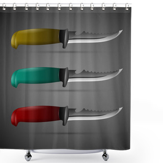 Personality  Vector Knives Set,  Vector Illustration  Shower Curtains
