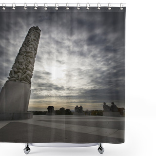 Personality  Statue Park Oslo - Obelisk Shower Curtains