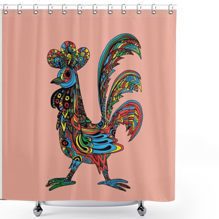 Personality  Decorative Cock Illustration Shower Curtains