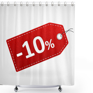 Personality  Red Leather Price Labels Ten Percent Saleoff Shower Curtains