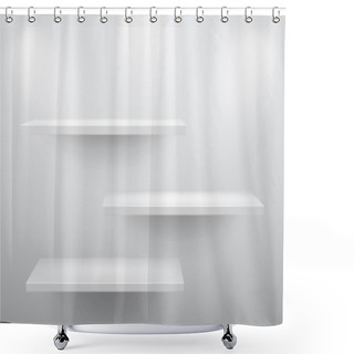 Personality  3d Isolated Empty Shelves For Exhibit Shower Curtains