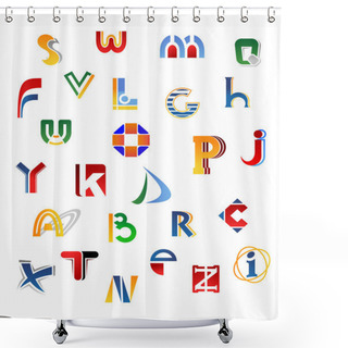 Personality  Set Of Alphabet Letters Shower Curtains