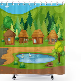 Personality  Huts Shower Curtains