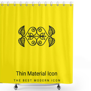Personality  Beautiful Floral Design Minimal Bright Yellow Material Icon Shower Curtains