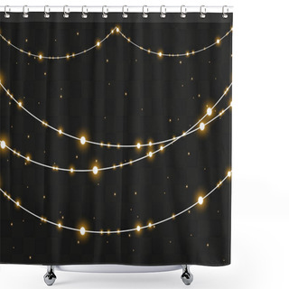 Personality  Christmas Lights, Set Of Xmas Glowing Garland. Shower Curtains