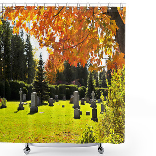 Personality  Graveyard With Tombstones Shower Curtains