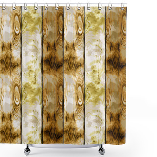 Personality  Wooden Cracked Background Of Brown, White And Yellow Planks Shower Curtains