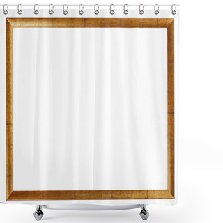 Personality  Gold Plated Wooden Picture Frame Isolated Shower Curtains