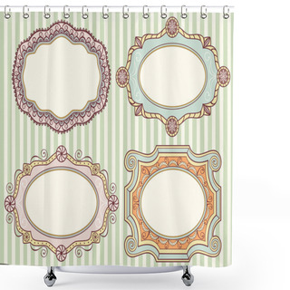 Personality  Vintage Labels Collection Shower Curtains